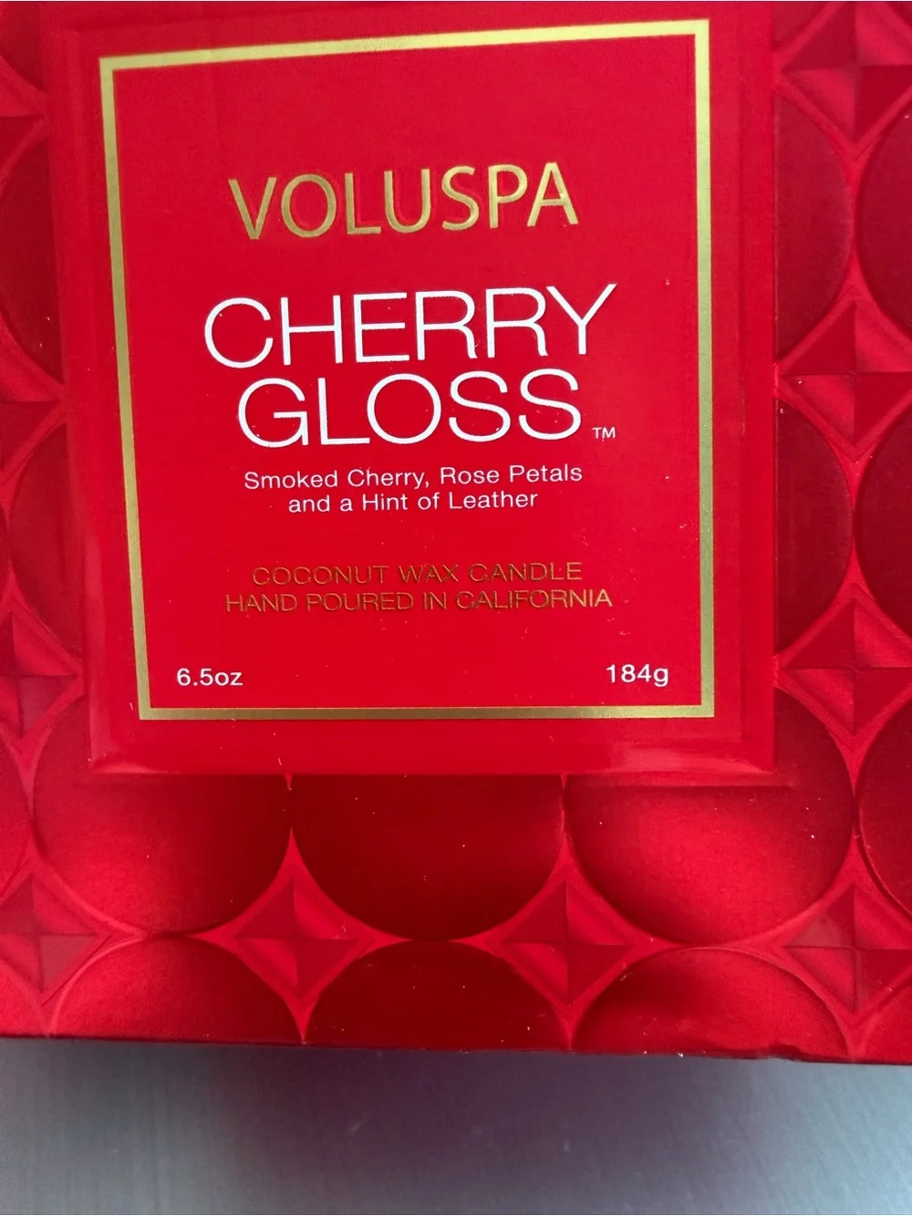 Voluspa Red Glass Scented Candle
